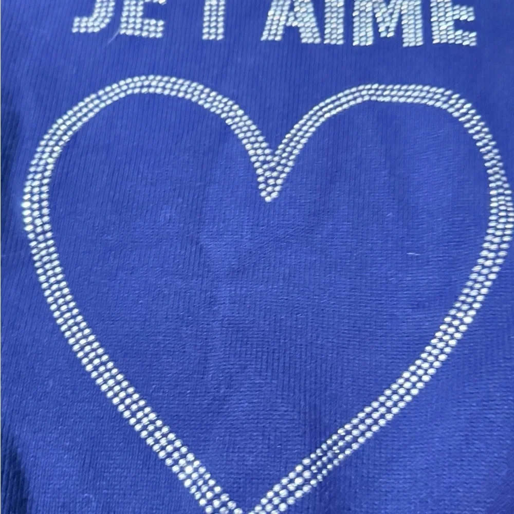 NWT Nanette Lepore red Je T'Aime heart crew neck pullover sweater ladies Small